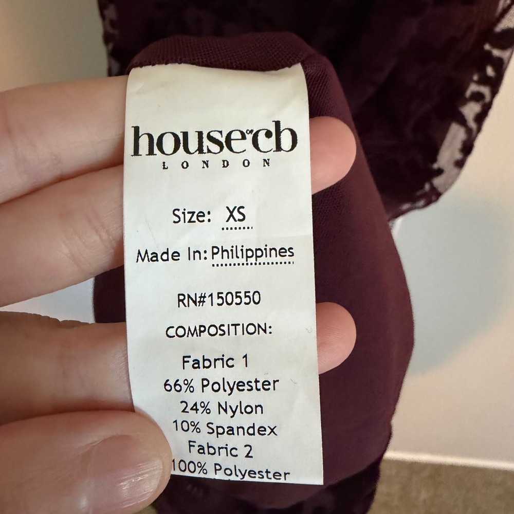 NWT House of CB Isadora midi dress black cherry decore corset velvet XS romantic - Picture 7 of 7